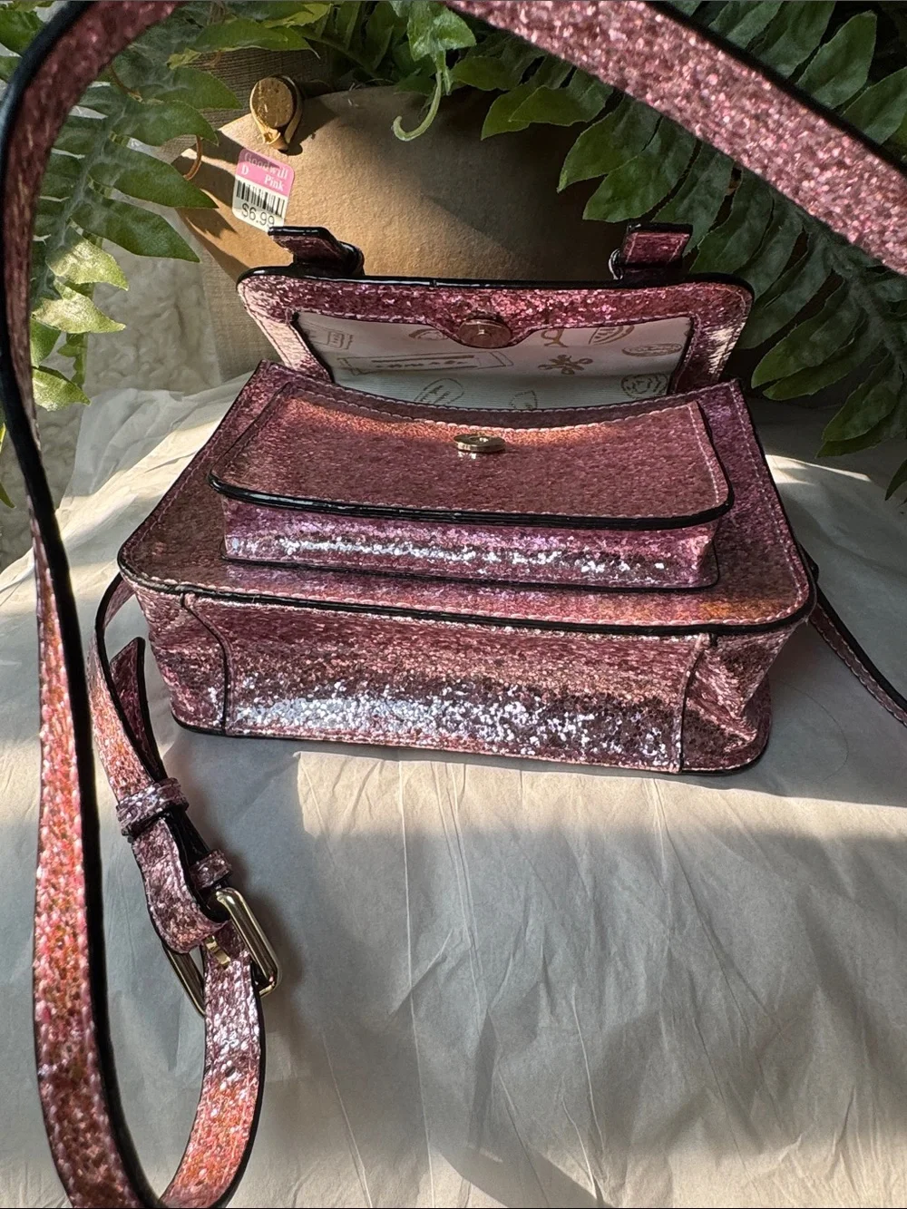 kate spade Glitter Crossbody Satchel in Rose